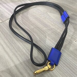 Versace Black and Blue Leather Lanier